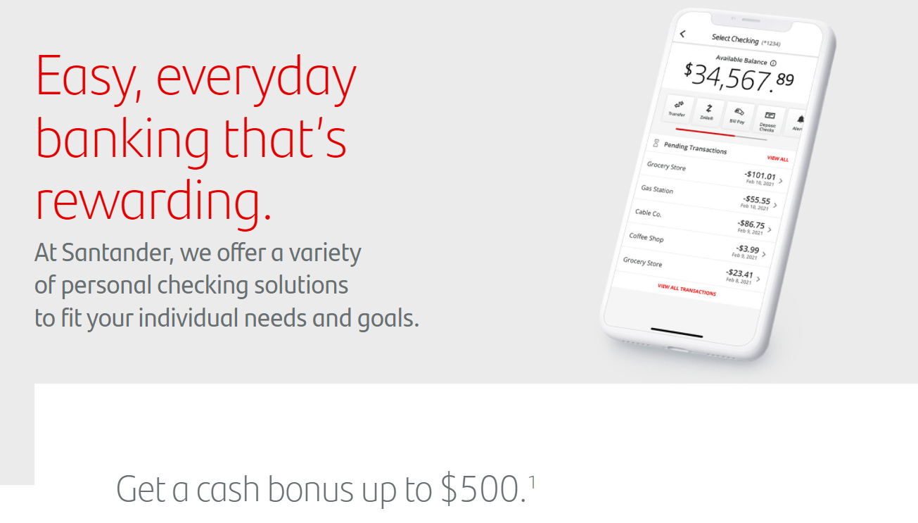 (Expired) 500 Santander Checking Account Bonus BonusCoach